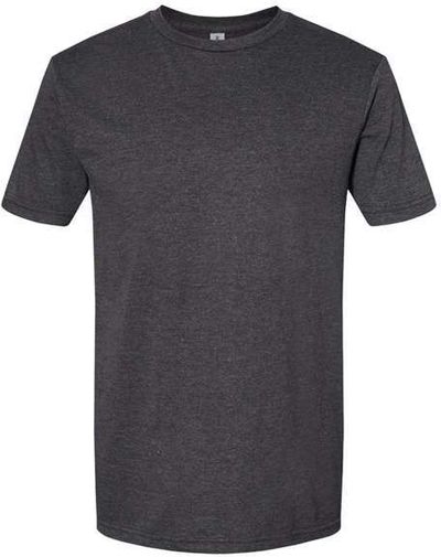 Am image of a Custom Gildan Softstyle CVC T Shirt in Pitch Black Mist!
