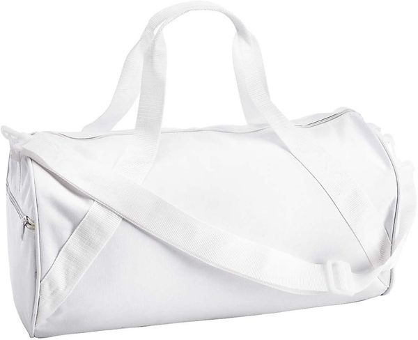 Am image of a Custom Liberty Bags Barrel Duffel in White!