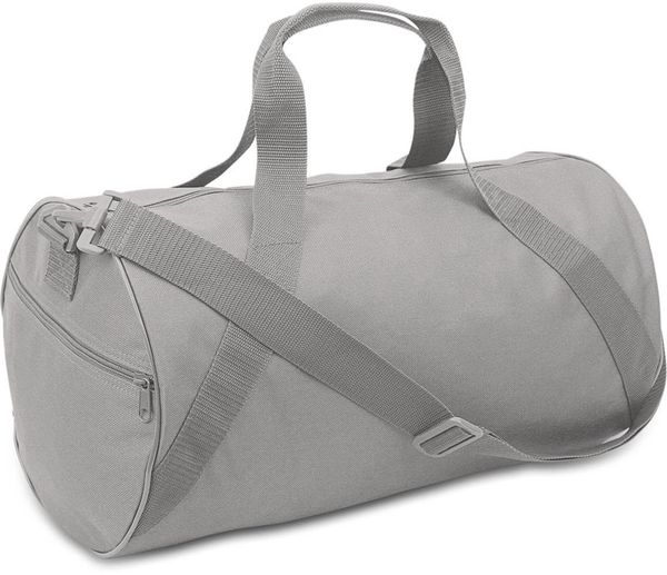 Am image of a Custom Liberty Bags Barrel Duffel in Grey!