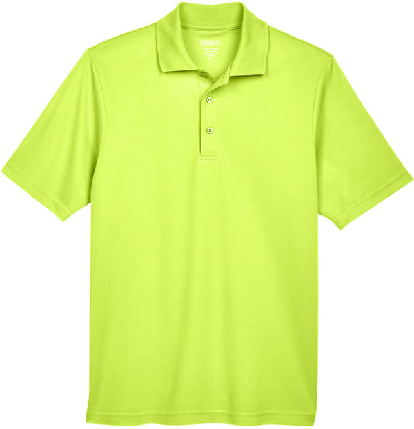 Am image of a Custom Core 365 Men's Origin Performance Piqué Polo in Safety Yellow!