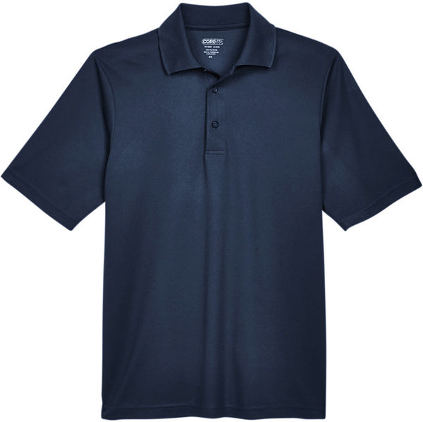 Am image of a Custom Core 365 Men's Origin Performance Piqué Polo in Classic Navy!