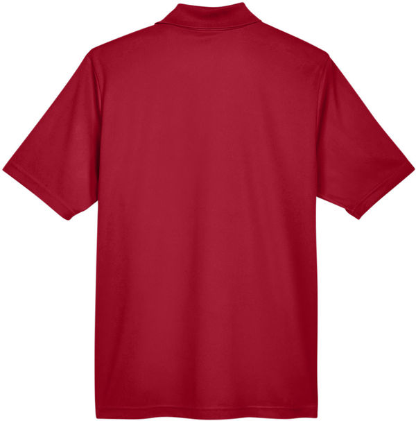 Am image of a Custom Core 365 Men's Origin Performance Piqué Polo in Classic Red!