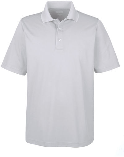 Am image of a Custom Core 365 Men's Origin Performance Piqué Polo in Platinum!