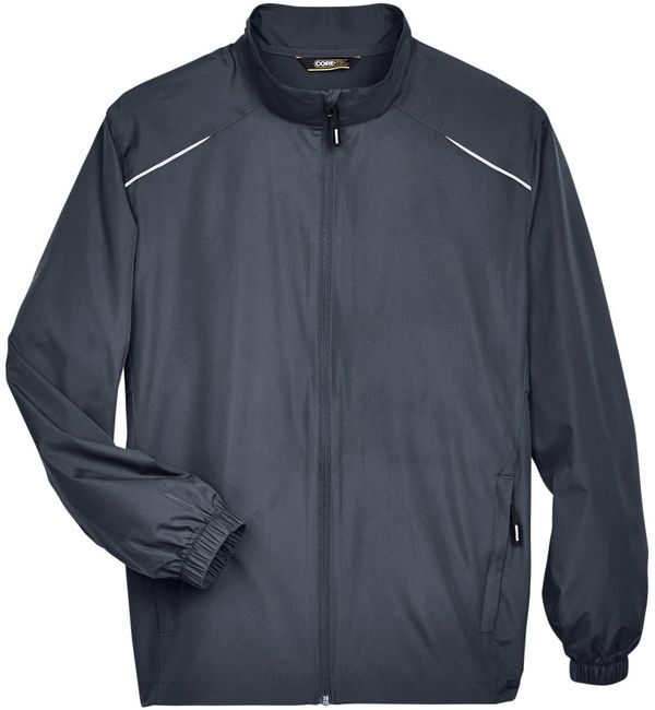 Am image of a Custom Core365 Men's Motivate Unlined Lightweight Jacket in Carbon!