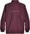 Am image of a Custom Core365 Men's Motivate Unlined Lightweight Jacket in Burgundy!