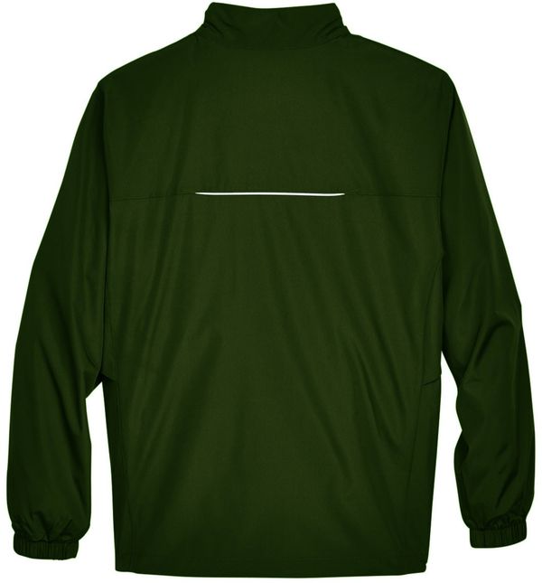 Am image of a Custom Core365 Men's Motivate Unlined Lightweight Jacket in Forest!