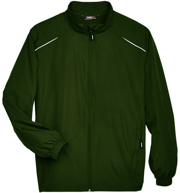 Am image of a Custom Core365 Men's Motivate Unlined Lightweight Jacket in Forest!