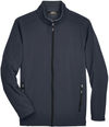 Am image of a Custom Core 365 Men's Cruise Two Layer Fleece Bonded Soft Shell Jacket in Carbon!