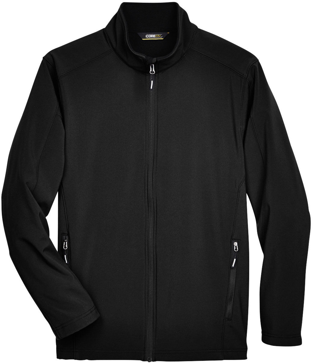 Core 365 Men's Cruise Two Layer Fleece Bonded Soft Shell Jacket in Black