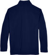 Am image of a Custom Core 365 Men's Cruise Two Layer Fleece Bonded Soft Shell Jacket in Classic Navy!
