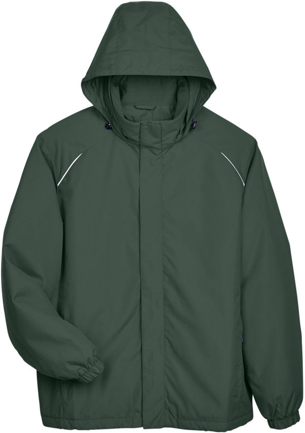 Am image of a Custom Core365 Mens Brisk Insulated Jacket in Forest!