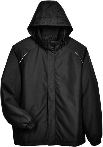 Am image of a Custom Core365 Mens Brisk Insulated Jacket in Black!