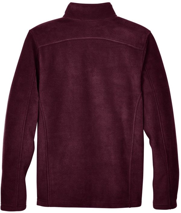 Am image of a Custom Core 365 Men's Journey Fleece Jacket in Burgundy!