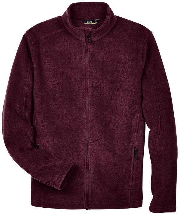 Am image of a Custom Core 365 Men's Journey Fleece Jacket in Burgundy!