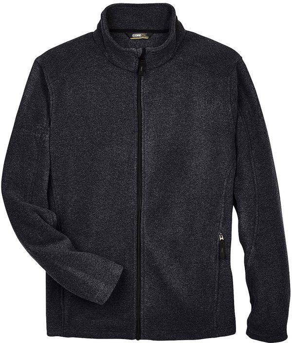 Am image of a Custom Core 365 Men's Journey Fleece Jacket in Hthr Chrcl!