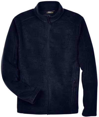 Am image of a Custom Core 365 Men's Journey Fleece Jacket in Classic Navy!