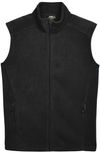 Am image of a Custom Core 365 Men's Journey Fleece Vest in Black!