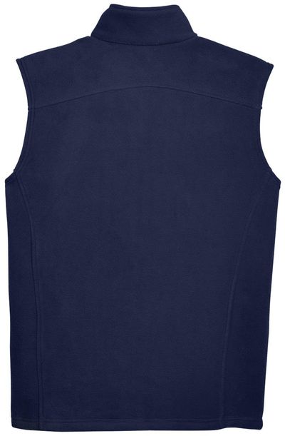 Am image of a Custom Core 365 Men's Journey Fleece Vest in Classic Navy!