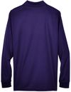 Am image of a Custom Core 365 Men's Pinnacle Performance Long Sleeve Piqué Polo in Campus Purple!