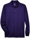 Am image of a Custom Core 365 Men's Pinnacle Performance Long Sleeve Piqué Polo in Campus Purple!