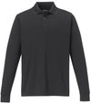 Am image of a Custom Core 365 Men's Pinnacle Performance Long Sleeve Piqué Polo in Carbon!