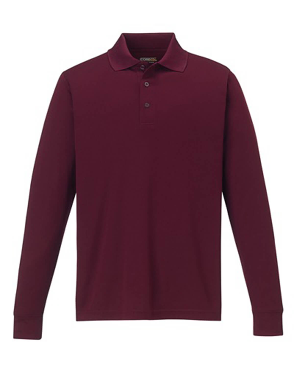 Core 365 Men's Pinnacle Performance Long Sleeve Piqué Polo in Burgundy