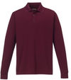 Am image of a Custom Core 365 Men's Pinnacle Performance Long Sleeve Piqué Polo in Burgundy!