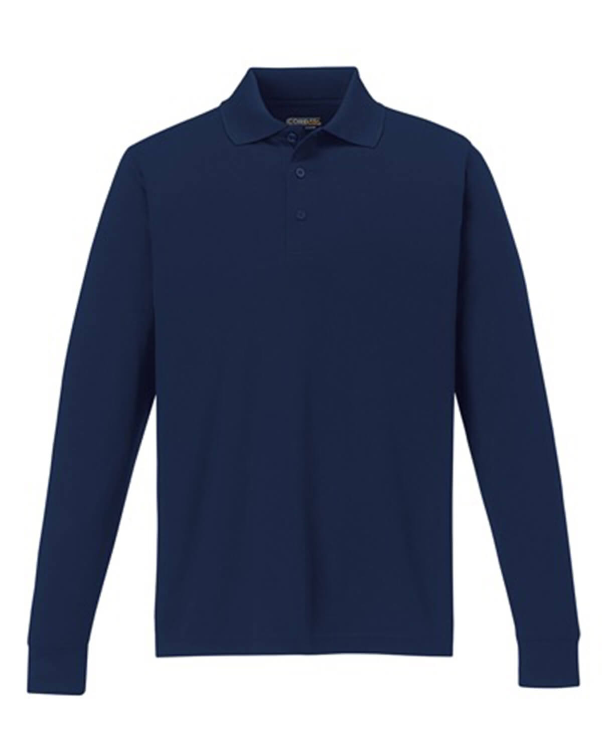 Core 365 Men's Pinnacle Performance Long Sleeve Piqué Polo in Classic Navy