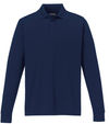 Am image of a Custom Core 365 Men's Pinnacle Performance Long Sleeve Piqué Polo in Classic Navy!