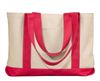 Am image of a Custom Liberty Bags Leeward Canvas Tote in Natural/Red!
