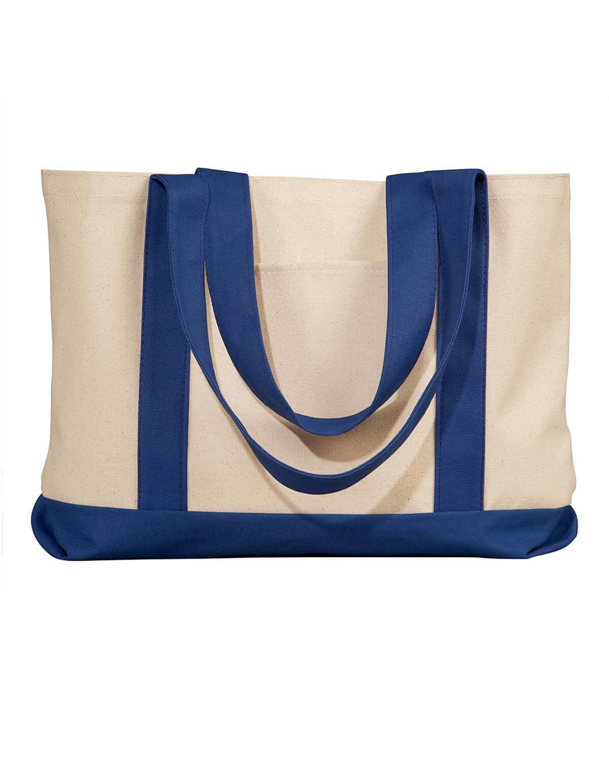 Liberty Bags Leeward Canvas Tote in Natural/Navy