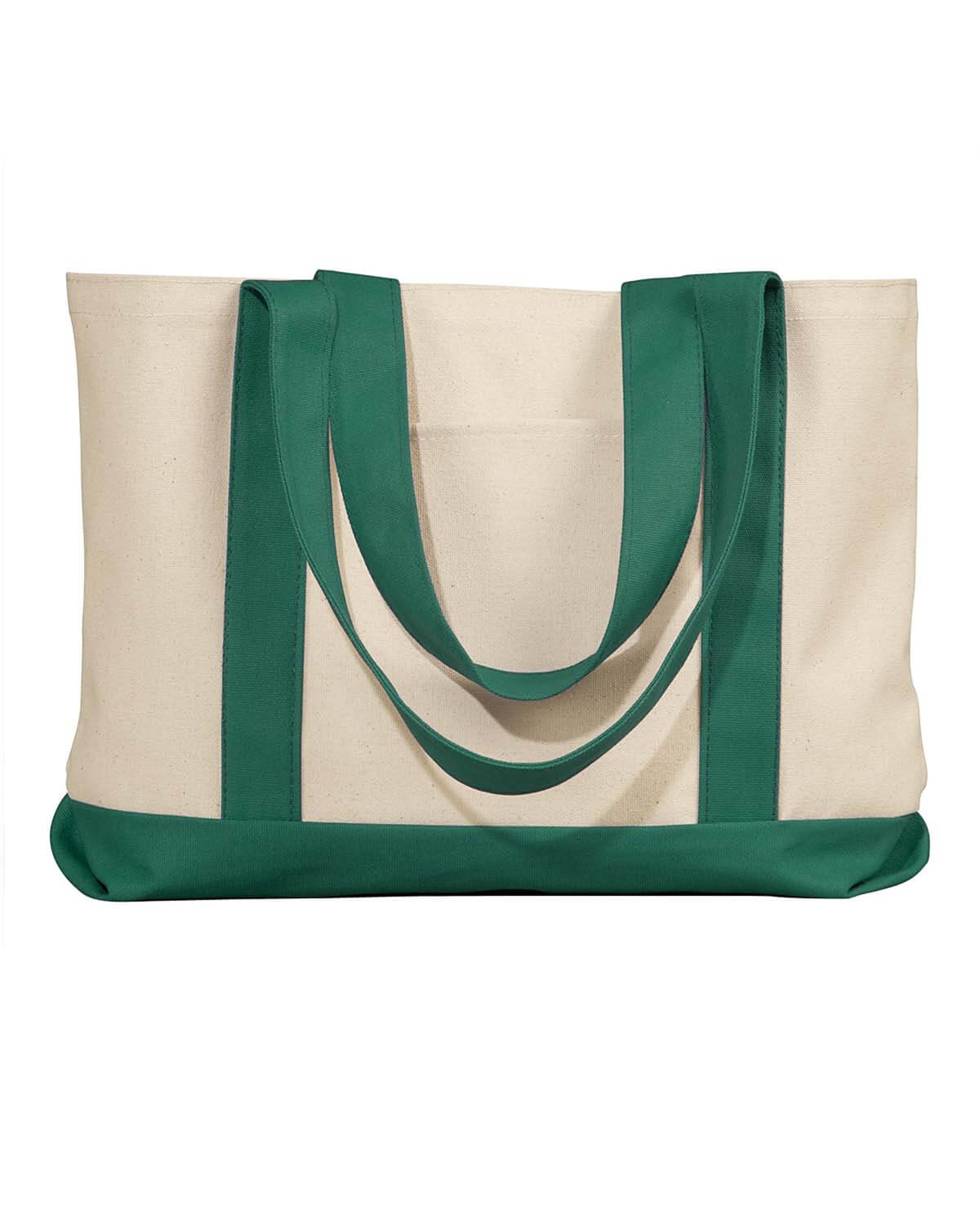Liberty Bags Leeward Canvas Tote in Natural/Forest Green