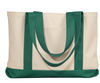 Am image of a Custom Liberty Bags Leeward Canvas Tote in Natural/Forest Green!