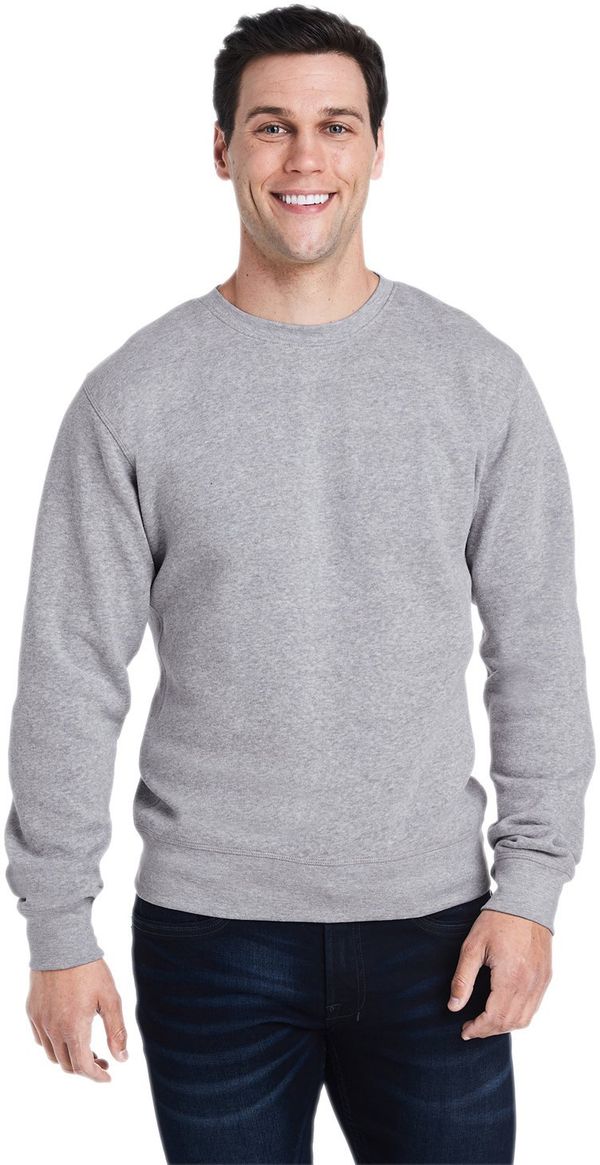 An image of a Custom J America Adult Triblend Crewneck Sweatshirt in GREY TRIBLEND!