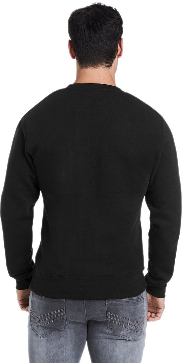 Am image of a Custom J America Adult Triblend Crewneck Sweatshirt in BLACK SOLID!