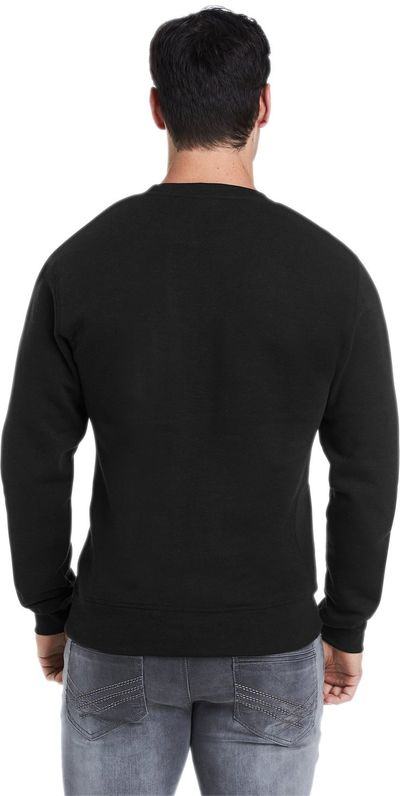 Am image of a Custom J America Adult Triblend Crewneck Sweatshirt in BLACK SOLID!