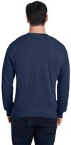 Am image of a Custom J America Adult Triblend Crewneck Sweatshirt in TRUE NAVY TRBLND!