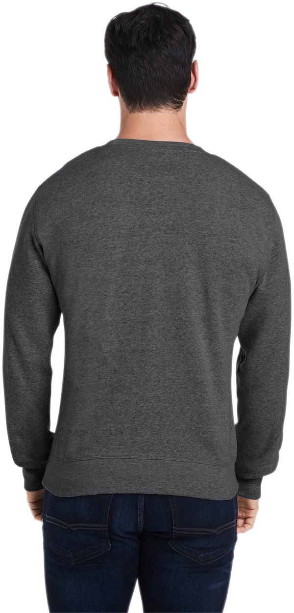 Am image of a Custom J America Adult Triblend Crewneck Sweatshirt in BLACK TRIBLEND!