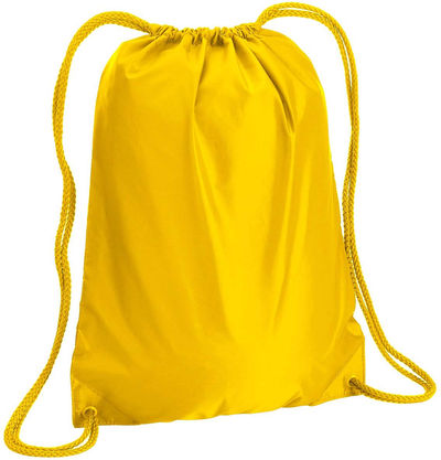 Am image of a Custom Liberty Bags Boston Drawstring Backpack in Bright Yellow!