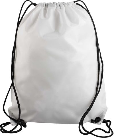 Am image of a Custom Liberty Bags Value Drawstring Backpack in White!