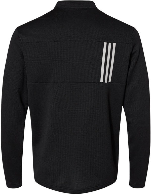 Am image of a Custom Adidas 3 Stripes Double Knit Quarter Zip Pullover in Black/Grey Two!