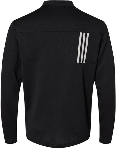 Am image of a Custom Adidas 3 Stripes Double Knit Quarter Zip Pullover in Black/Grey Two!