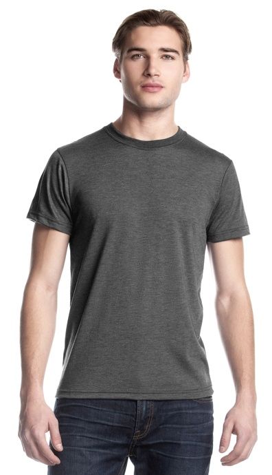 Jerico Unisex Bamboo Tri Blend Crewneck T in Heather Charcoal