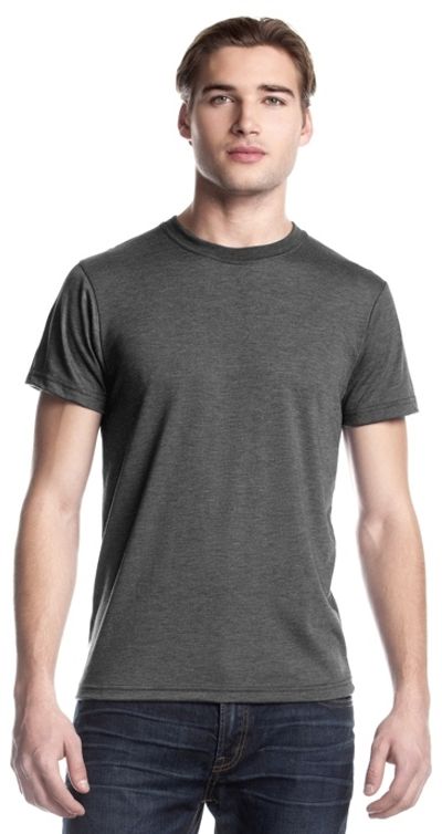 Am image of a Custom Jerico Unisex Bamboo Tri Blend Crewneck T in Heather Charcoal!