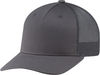 Am image of a Custom Deluxe Chino Twill Nylon Mesh 5 Panel Constructed Pro Round Five Mesh Back in Charcoal!