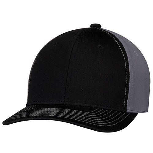 AJM Deluxe Chino Twill Cap in Black/Black/Charcoal