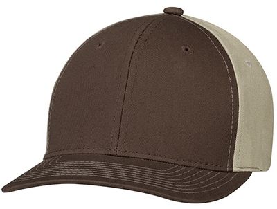 Am image of a Custom AJM Deluxe Chino Twill Cap in Brown/Brown/Tan!