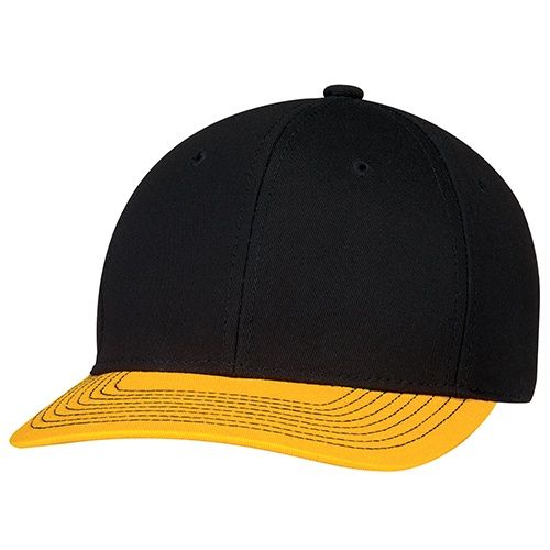 AJM Deluxe Chino Twill Cap in Gold/Black/Black