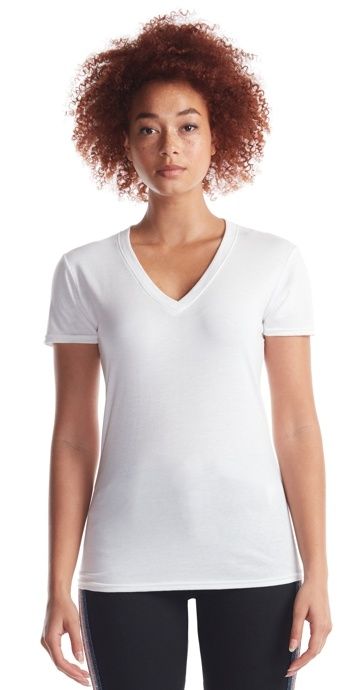 Jerico Ladies Bamboo Foundation V Neck in White
