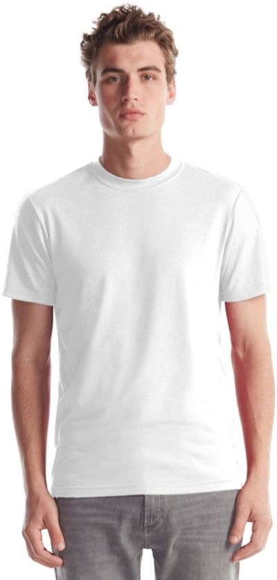 Am image of a Custom Jerico Bamboo Stretch Slim Fit Crew in White!